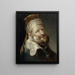 Oosters schilderij met tulband en fez met twee pompons - Tiberius Dominikus Wocher — ingelijst kunstwerk aan de muur