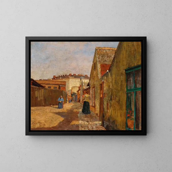 Een doodlopende straat in Wenen, Erdberg - Tina Blau — ingelijst kunstwerk aan de muur