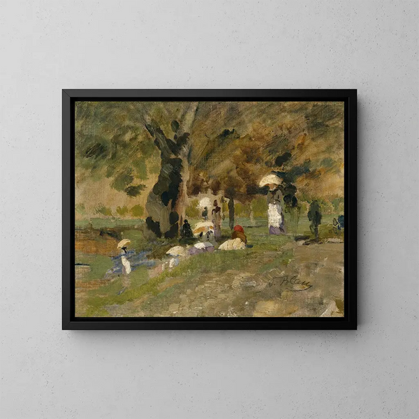 Zomer dag in het Prater - Tina Blau — ingelijst kunstwerk aan de muur