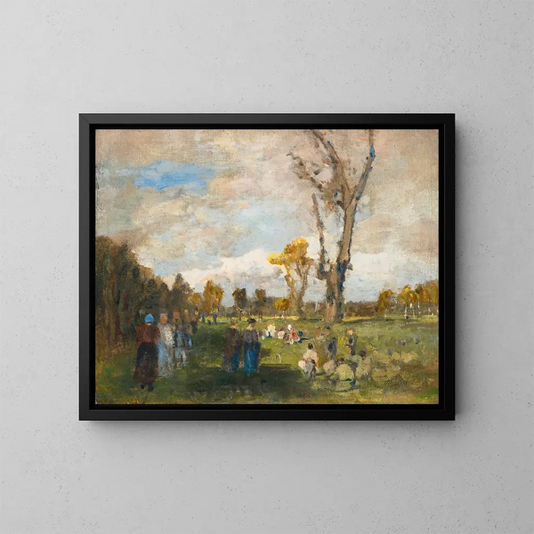 Zondag in de tuinen van de Prater - Tina Blau — ingelijst kunstwerk aan de muur