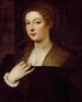 Portret van een dame - Titian — weergave van het kunstwerk