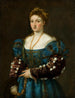 Portret van een Dame La Bella - Titien — weergave van het kunstwerk