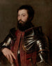 Portret van een man in harnas - Titian — weergave van het kunstwerk
