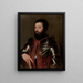 Portret van een man in harnas - Titian — ingelijst kunstwerk aan de muur