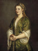 Vrouw die een appel vasthoudt - Titiaan — weergave van het kunstwerk