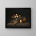 Pêches sur une tazza en argent avec des raisins, une poire, un melon et un oiseau sur un rebord en marbre - Tobias Stranover — ingelijst kunstwerk aan de muur