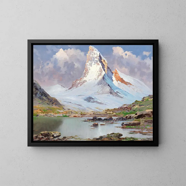 Uitzicht op de Matterhorn - Toni Haller — ingelijst kunstwerk aan de muur
