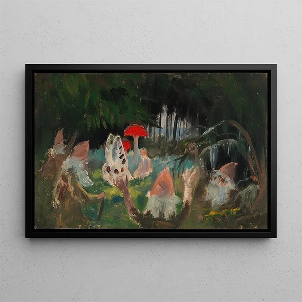 Torsten Wasastjerna - The Princess and a Butterfly Underneath a Fly Agaric sketch for the painitng Farity Tale Princess.webp