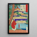 Ashikaga Yoshimitsu admiring the Golden Pavilion - Tsukioka Yoshitoshi — framed artwork on a wall