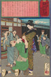 Miyamoto Hanako die een dronkaard straft - Tsukioka Yoshitoshi — weergave van het kunstwerk