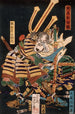 Tsukioka Yoshitoshi - Musashib Benkei vechter Nenoi yata — weergave van het kunstwerk