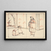 schets voor een illustratie van het boek Spiegel der beroemde Japanse generaals - Tsukioka Yoshitoshi — ingelijst kunstwerk aan de muur