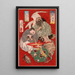 Tbsaku Miura Yoshiaki de belastinginner en Urashima Tar die wijn drinkt - Tsukioka Yoshitoshi — ingelijst kunstwerk aan de muur