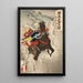 Uesugi Kenshin Nyd Terutora die te paard vecht - Tsukioka Yoshitoshi — ingelijst kunstwerk aan de muur