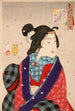 Verlangen om iemand te ontmoeten, een courtisane uit de Kaei-periode 1848-1853 - Tsukioka Yoshitoshi — weergave van het kunstwerk