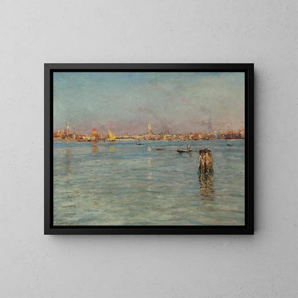 Ochtend in Venetië - Ugo Flumiani — ingelijst kunstwerk aan de muur