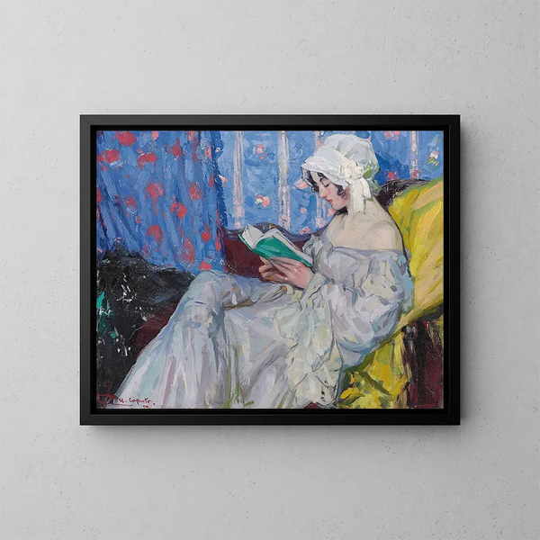 La Liseuse - Ulisse Caputo — ingelijst kunstwerk aan de muur