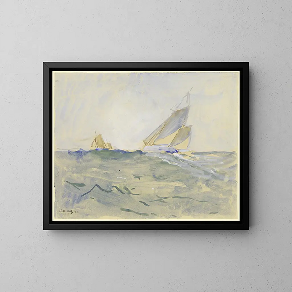Ruige zee - Ulrich Hübner — ingelijst kunstwerk aan de muur