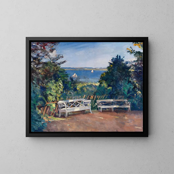 Tuin in Travemünde - Ulrich Hübner — ingelijst kunstwerk aan de muur