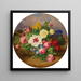 a painting Un Bouquet de Roses, Tulipes et Narcisses sur un Sol Sableux - Josef Lauer — wall display of the artwork