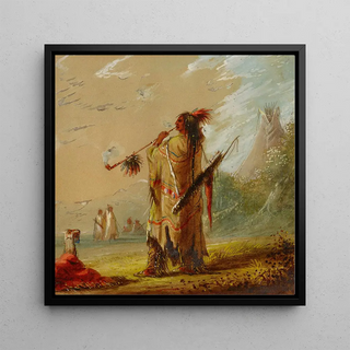 Un Indien Shoshone fumant - Alfred Jacob Miller