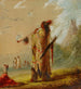 Een Shoshone-indiaan die rookt - Alfred Jacob Miller — weergave van het kunstwerk