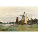 Reproductie van het schilderij Een molen in Zaandam door Claude Monet