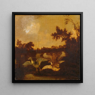 Un busard attaque deux canards - Dirck Wijntrack