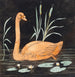 A swan on a black background, decorative sketch - P C Skovgaard — artwork view