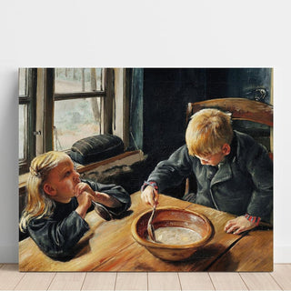 Un garçon et une fille à l'heure du déjeuner - Laurits Andersen Ring | Reproduction Tableau Décoration murale affiche copie