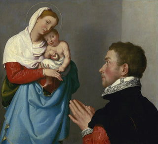 Un gentilhomme en adoration devant la Madone - Giovanni Battista Moroni