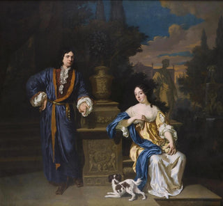 Un gentleman et une dame dans un parc - Jan Verkolje