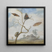van een kever op een tak, twee vlinders, een nachtvlinder en een kleine kever erboven en een landschap op de achtergrond - Margareta de Heer — ingelijst kunstwerk aan de muur
