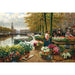 Reproductie van het schilderij Een bloemenmarkt in Amsterdam - Henri Houben
