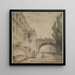 Een paleis met een boogbrug, een Romeinse villa - Hubert Robert — ingelijst kunstwerk aan de muur