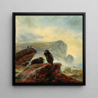 Friedrich Preller the Elder - A Landscape with Cormorants on a Rock.webp