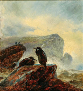 Friedrich Preller the Elder - A Landscape with Cormorants on a Rock.webp