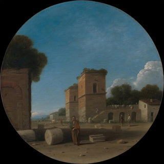 Un paysage romain avec des figures - Goffredo Wals