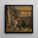 Een beeldhouwer in zijn atelier werkend naar de natuur, de medailleur Christen Christensen - Wilhelm Bendz — ingelijst kunstwerk aan de muur