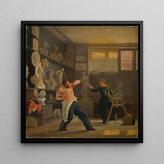 Un sculpteur dans son atelier travaillant d'après nature, le médailleur Christen Christensen - Wilhelm Bendz