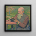 Een oude man die leest - Elemér Halsz-Hradil — ingelijst kunstwerk aan de muur