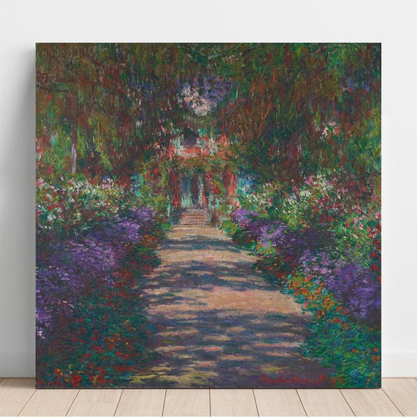 Reproductie van het schilderij Een tuinpad van Monet in Giverny - Claude Monet