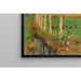 Reproduction of the painting of a painting titled "Une avenue bordée de peupliers avec des dindes" by Marie Egner