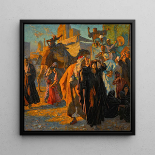 Une célébration de rue au Caire - Ludwig Deutsch