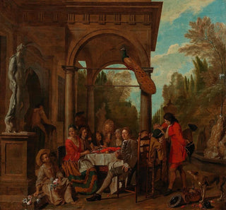 Jan Josef Horemans The Elder - An Elegant Company Having Dinner On A Terrace.webp