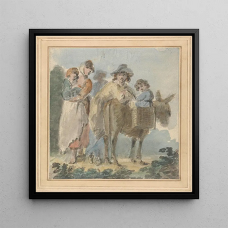 Une famille de paysans avec un âne - Samuel Shelley