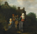 van een boerenfamilie verzameld voor een open vuur - Cornelis Pietersz Bega — weergave van het kunstwerk