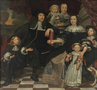Une famille sur la terrasse d'une maison de campagne - Hendrick Ten Oever