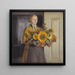 Een meisje met zonnebloemen - Michael Ancher — ingelijst kunstwerk aan de muur