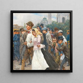 Une parade devant l'église de Saint Charles - Josef Engelhart